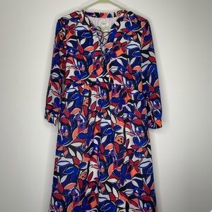 JCrew print long sleeved mid-length dress size sm